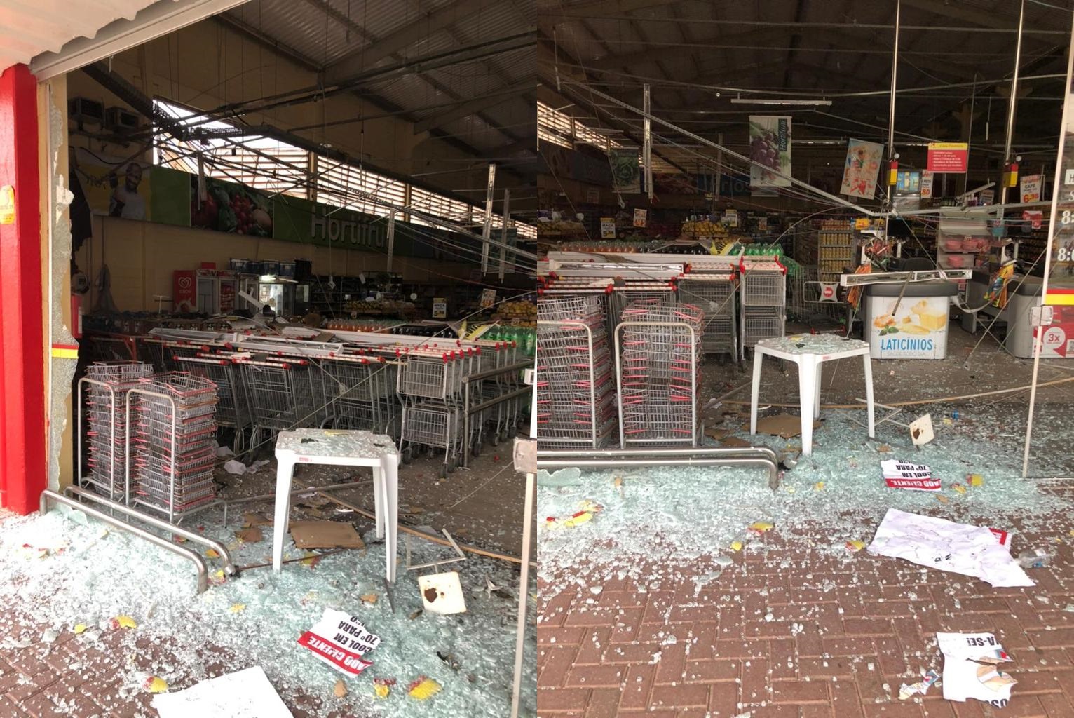 Tentativa de furto: Bandidos voltam a explodir loja do supermercados EPA em Itaúna, mas não levam dinheiro