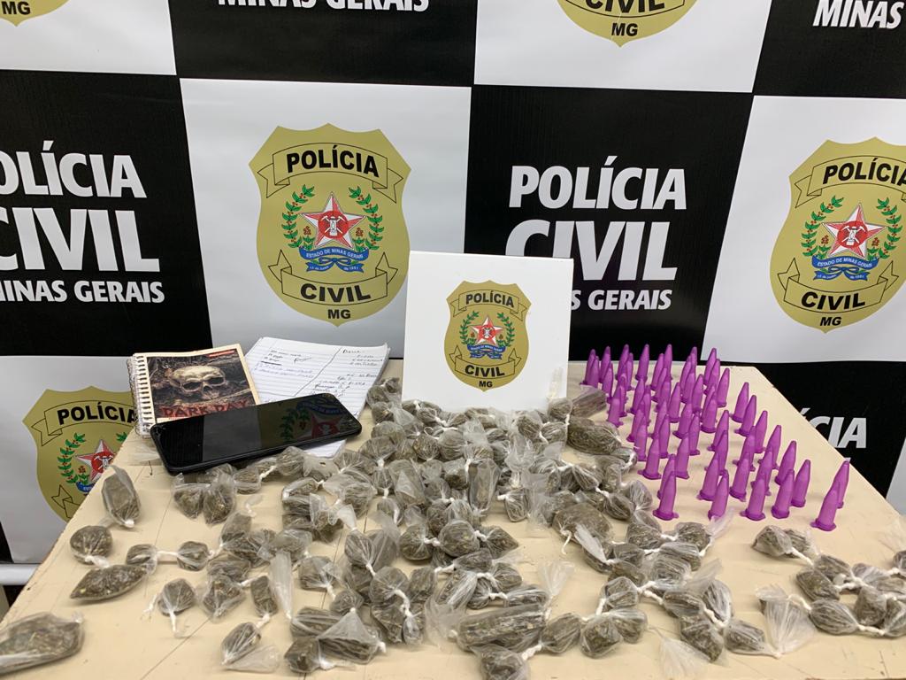 Suspeita de tráfico é presa com grande volume de drogas em Itatiaiuçu, em ação policial conjunta