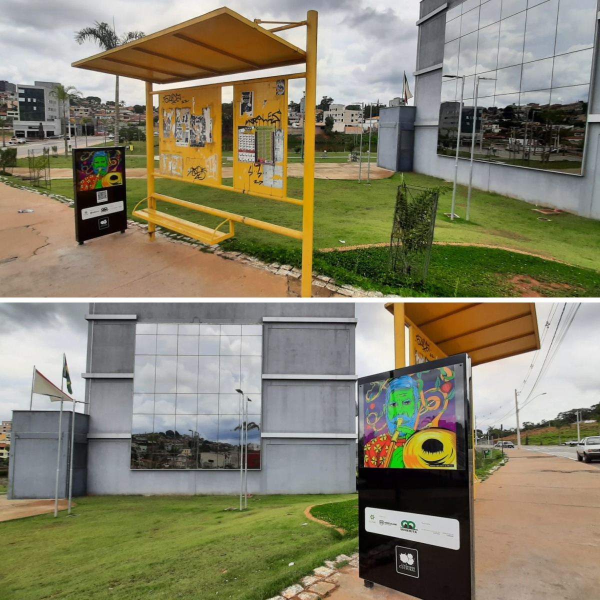 Arte no Ponto difunde talentos locais em totens instalados em pontos de ônibus de Itaúna