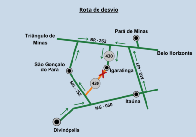 DER-MG aponta rotas de desvio para ponte interditada em Igaratinga