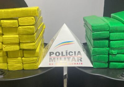 PM aborda carro e intercepta entrega de barras de maconha na MG-050