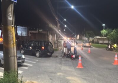 Motociclista fica ferido em colisão na Ana de Faria Dornas