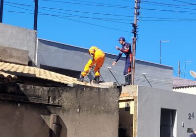 Homem em surto sobe em telhados e é socorrido no Itaunense