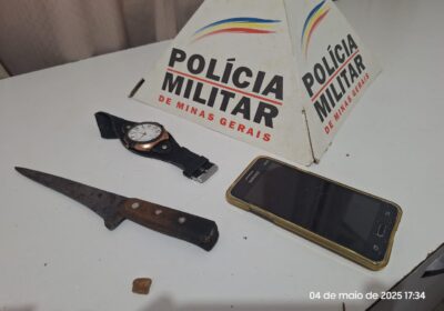 Homem invade festa, sobe em telhado e acaba preso com faca e crack