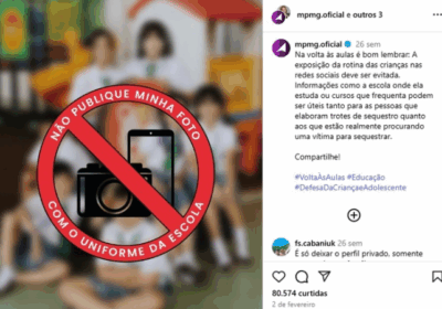 Não publique minha foto com uniforme da escola: MPMG recebe prêmio nacional com post viral