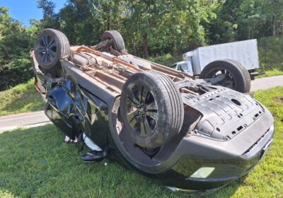 Mulher e criança ficam feridas após capotamento na MG-050