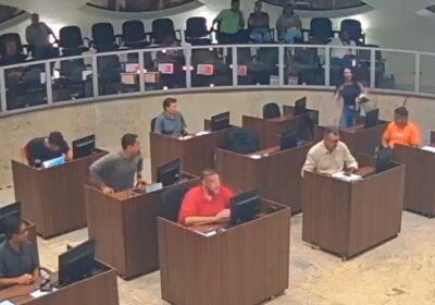 Vereadora faz resgate de cachorro durante fala de representante de ONG na Câmara