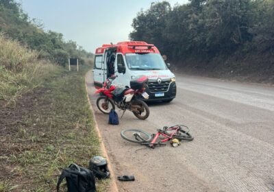 Ciclista é atingido por moto em obra na MG-431