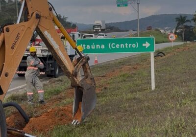 Iluminação na MG-050: obra é iniciada, por iniciativa da Prefeitura